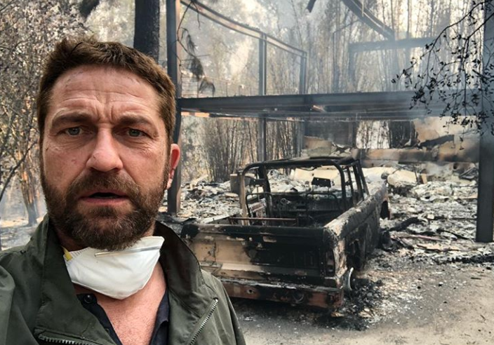 Gerard Butler a rămas fără reședința din Malibu. Actorul a găsit totul scrum după ce a fost evacuat