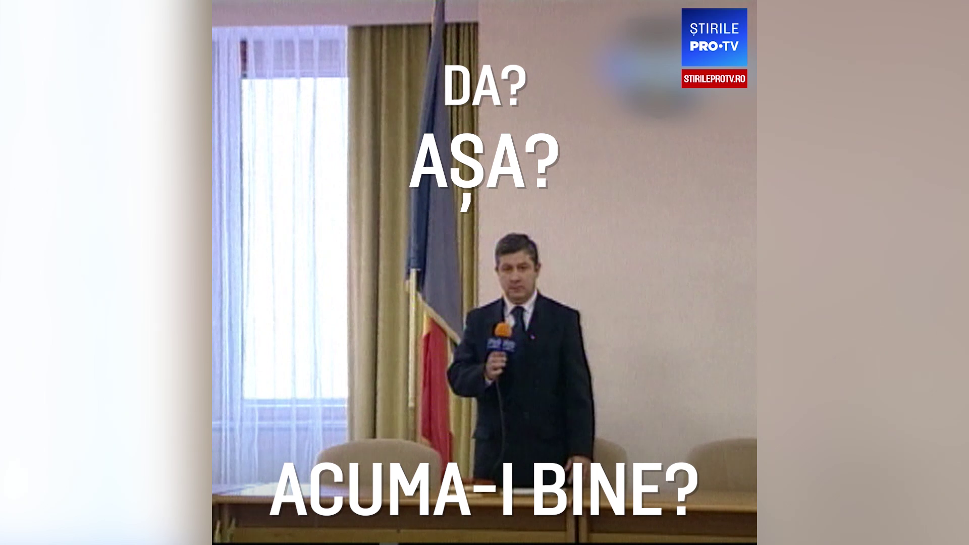 Imagini inedite cu Florin Iordache ținând un discurs în 2004 într-o sală goală. VIDEO
