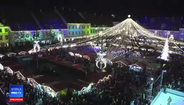 Reacţia unor turişti străini ajunşi prima dată la târgul de Crăciun din Sibiu