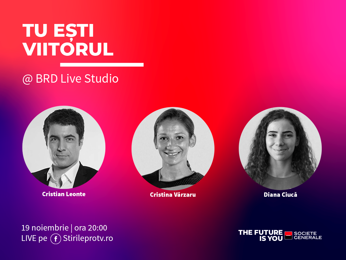 "Tu ești viitorul!" Cristian Leonte şi BRD, interviu LIVE pe Ştirile ProTV cu creatorii de mâine