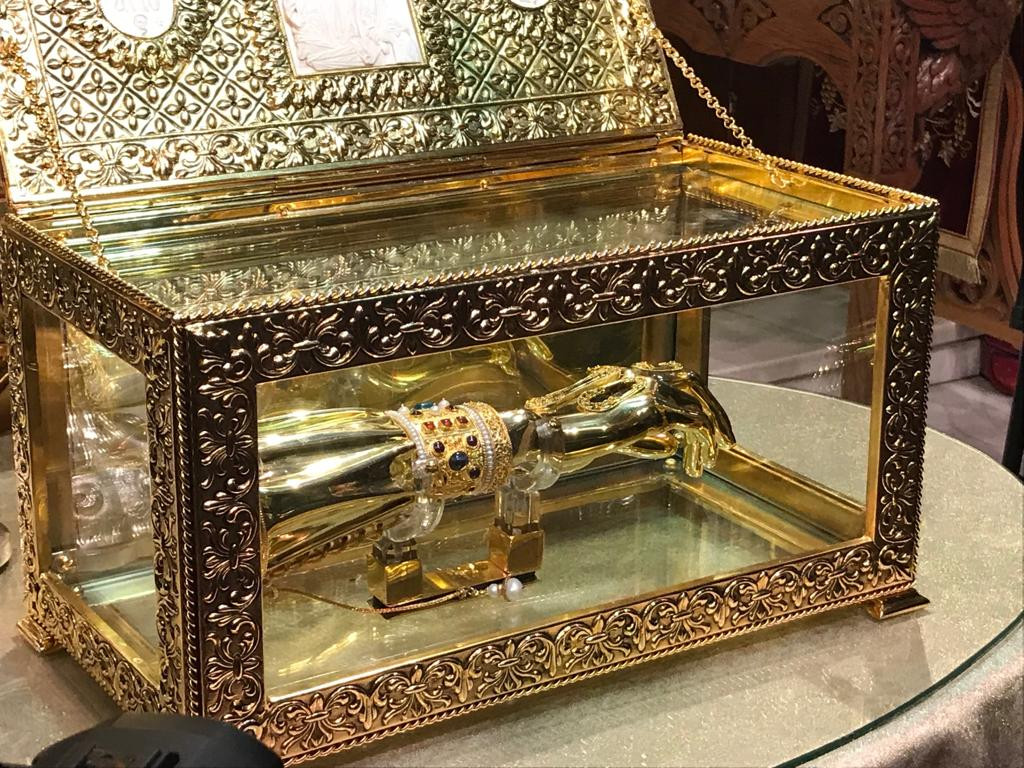 Racla cu mâna Sfântului Apostol Andrei a fost adusă la Catedrala Patriarhală