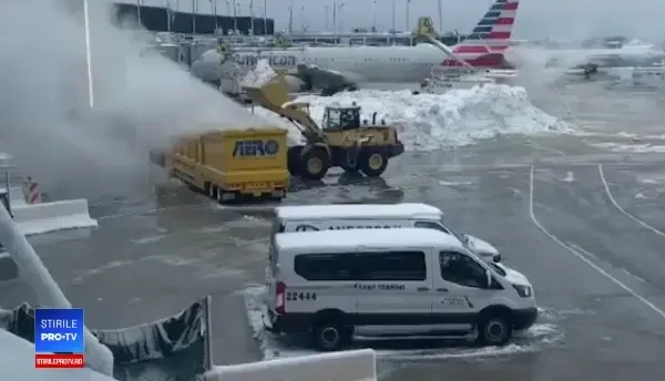 In centrul SUA este iarnă în toată regula. Nămetii şi poleiul au transformat traficul într-un calvar