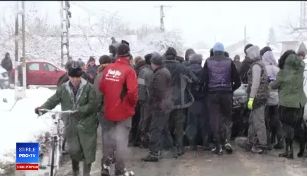 Sătenii din Olt vs. inspectorii care vor să le omoare porcii, runda 2. ”Înapoi, afară!”