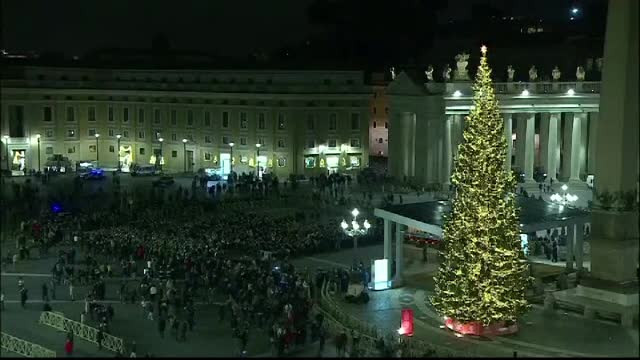 Sute de oameni au privit aprinderea luminiţelor din bradul de la Vatican