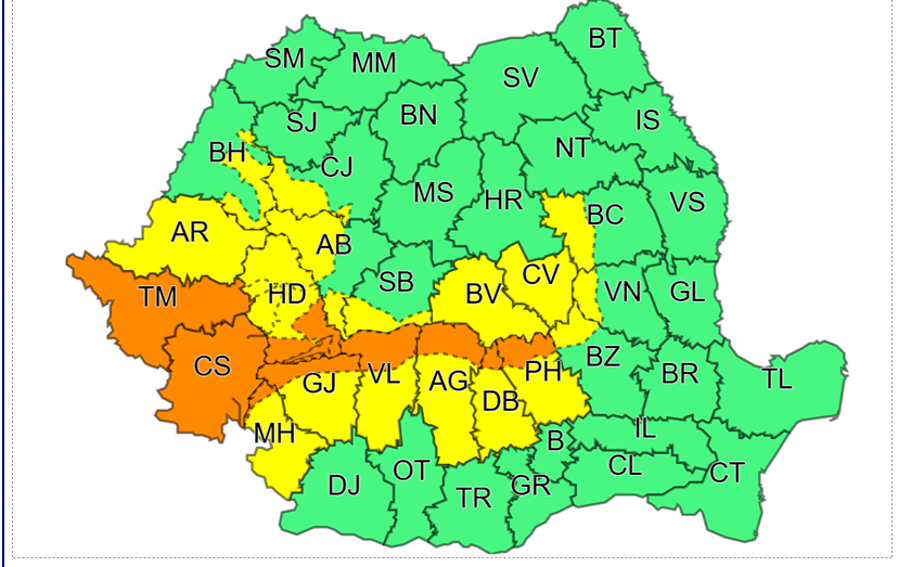 Vin ninsorile. ANM a emis cod portocaliu și cod galben de viscol în perioada următoare