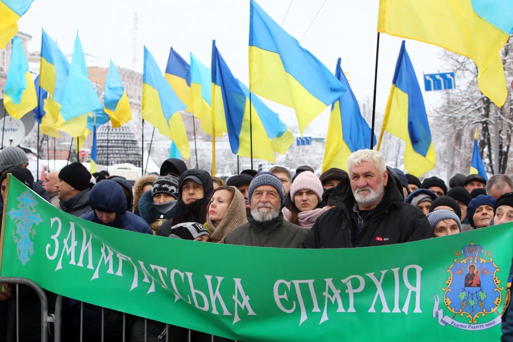 Oameni in strada la Kiev