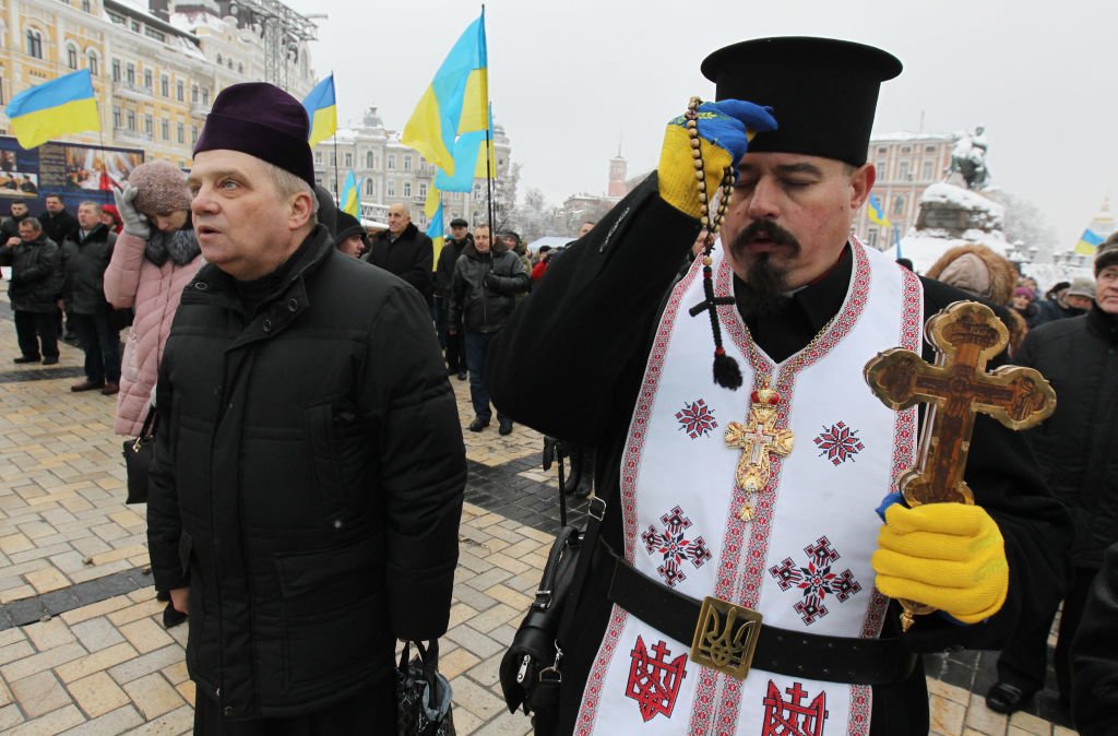 Oameni in strada la Kiev