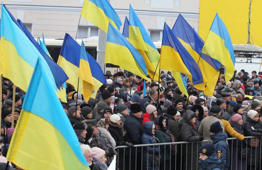 Oameni in strada la Kiev