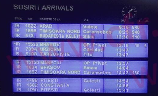 tabela Gara de Nord ora 13:30