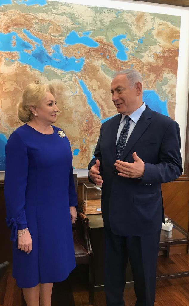 Viorica Dăncilă s-a întâlnit în Israel cu Benjamin Netanyahu