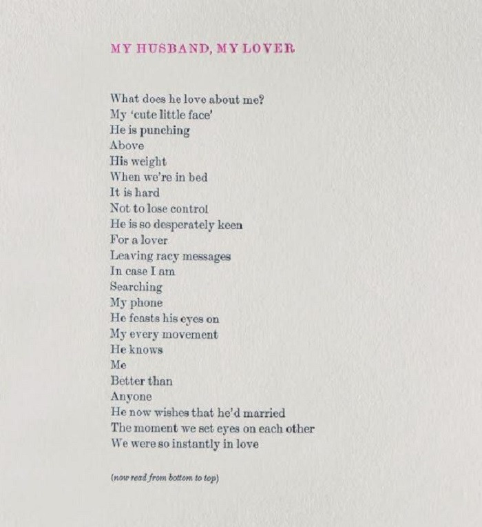 Mesaj cumplit ascuns într-o poezie de Valentine's Day. Trebuie citită invers