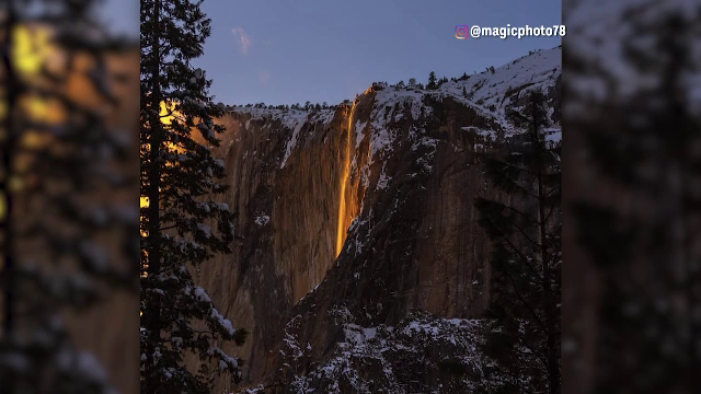 Fenomenul rar care are loc doar în luna februarie în acest oraş. Cum apare "cascada de foc"