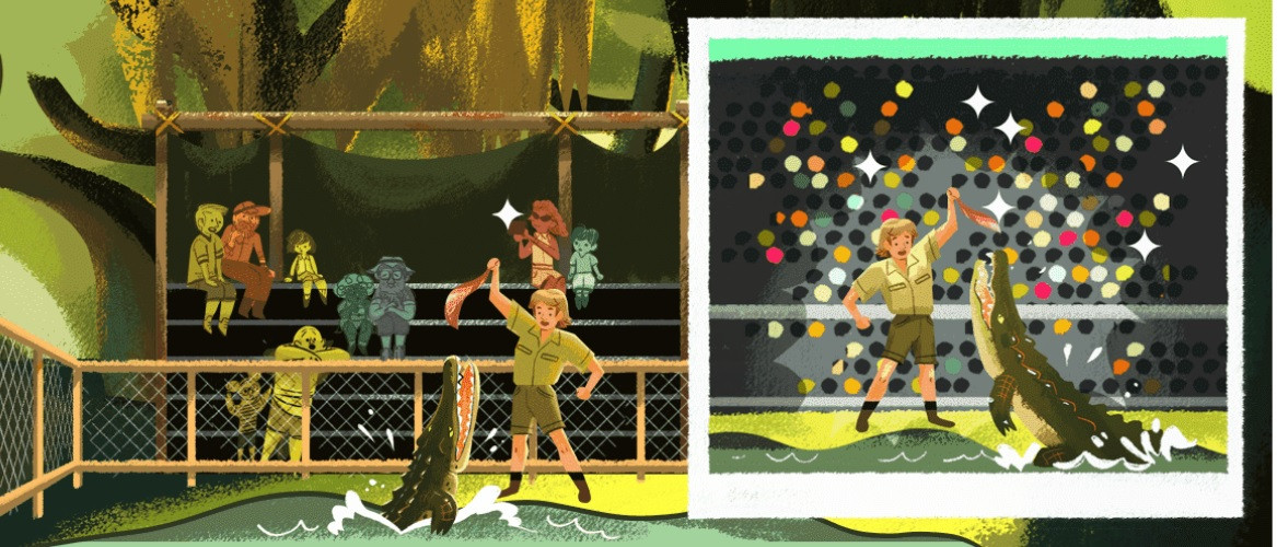 google doodle steve irwin