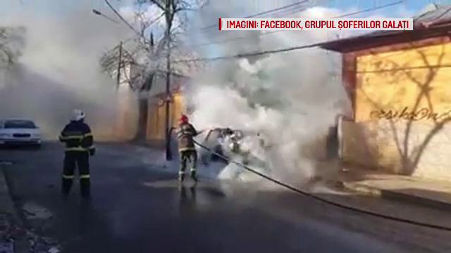 Șofer la un pas de a fi carbonizat în mașina cuprinsă de flăcări. Cum a fost salvat