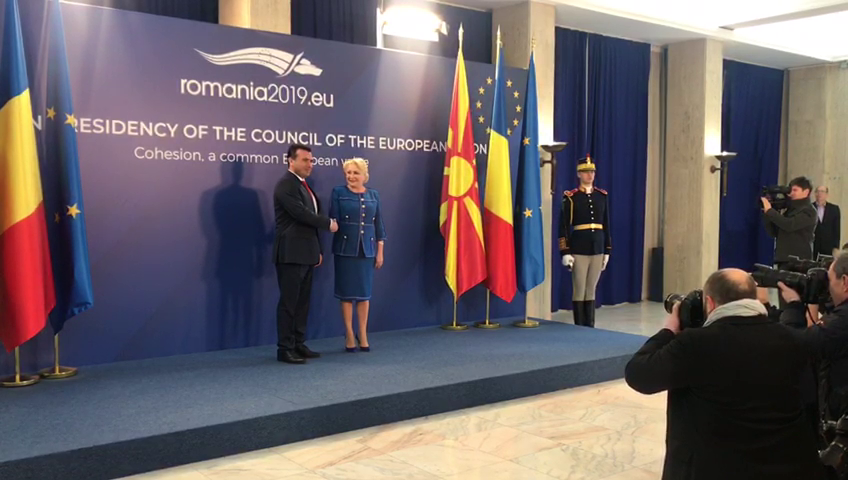 Premierul Macedoniei, Zoran Zaev, primit de Viorica Dăncilă la Guvern. VIDEO
