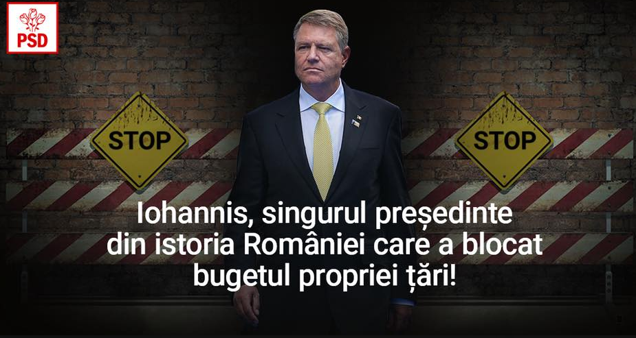 PSD îl atacă pe Iohannis pe Facebook după respingerea bugetului. "Lui Cioloş i-a aprobat"