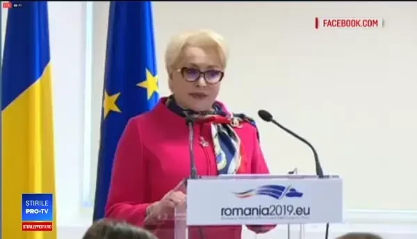 Premierul Dăncilă a făcut o nouă greșeală de exprimare, într-un discurs citit la Bruxelles