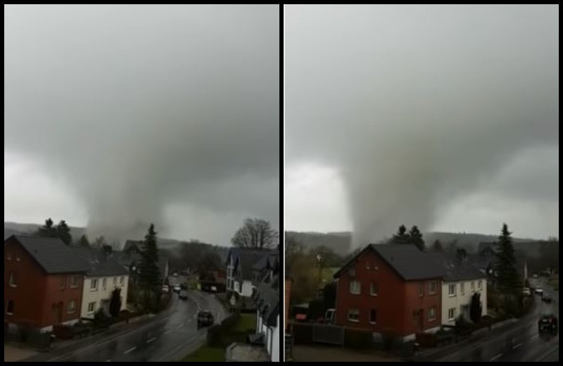 Momentul în care o tornadă lovește un oraș din Germania. 5 oameni au fost răniți