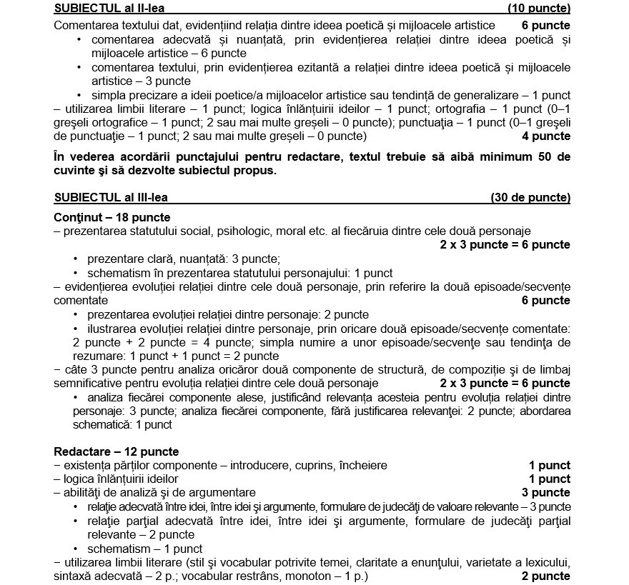 SIMULARE BACALAUREAT 2019. Subiecte și barem de corectare la Limba Rom&acirc;nă.