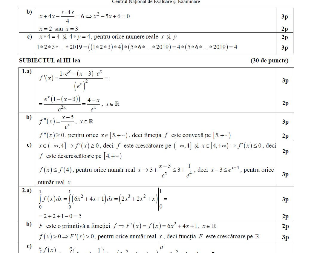 barem matematica tehnologic