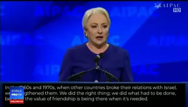 Viorica Dăncilă: ”Vom muta Ambasada României la Ierusalim, capitala Israelului”