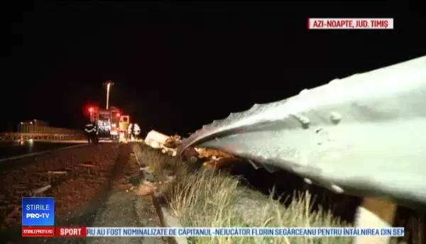 Accident grav pe A1. Un bărbat a murit în timp ce încerca să schimbe roata maşinii