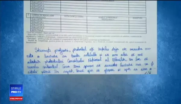 Eleva care a preferat să dea foaia goală la BAC și să ia nota 1 își explică gestul