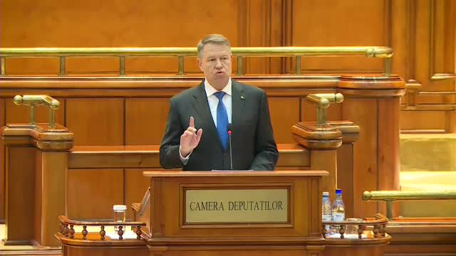 Klaus Iohannis in Parlament