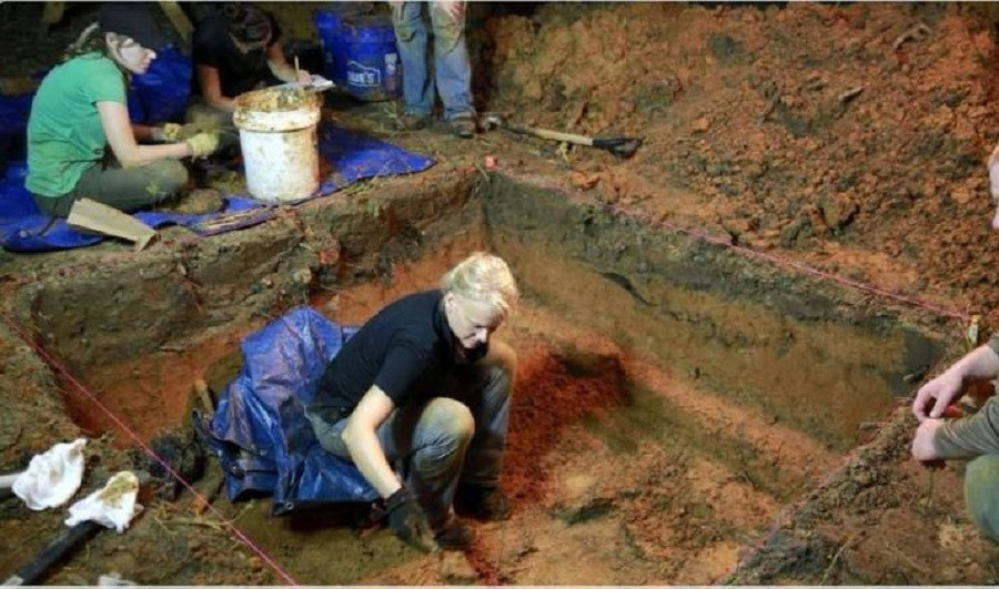 Descoperire macabră în curtea unei școli. Ce s-a găsit ascuns în pământ. VIDEO