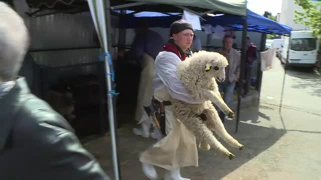 Cumpărături în toi, pentru masa de Paște. Ciobanii au adus la vânzare animale vii