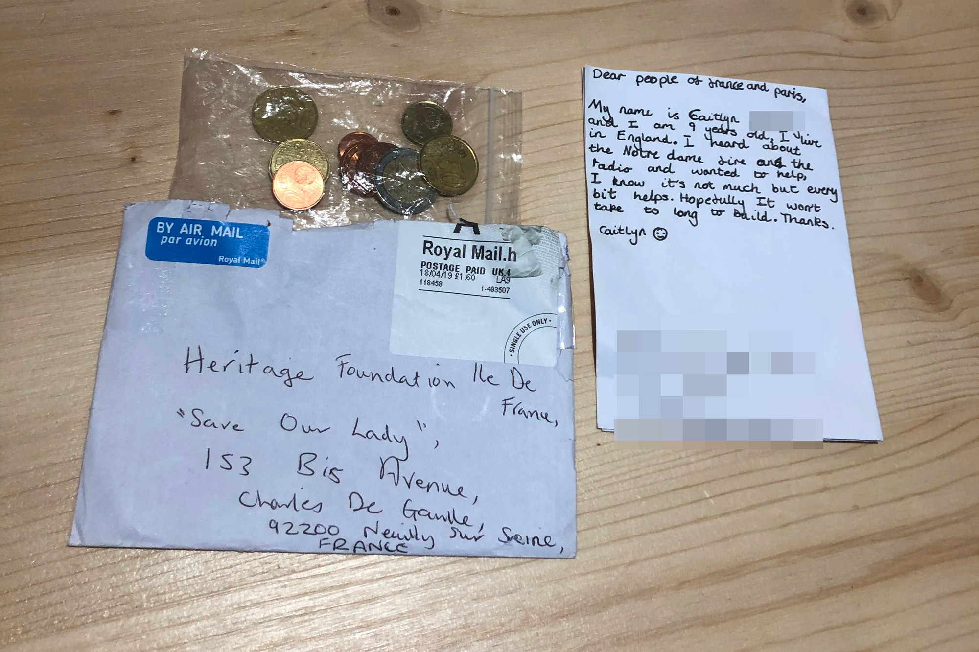 Donația făcută de o fetiță de 9 ani pentru Catedrala Notre Dame