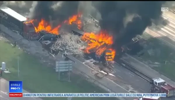 Autostrada infernului. 4 morți și zeci de răniți, după ce 28 de mașini s-au ciocnit în lanț
