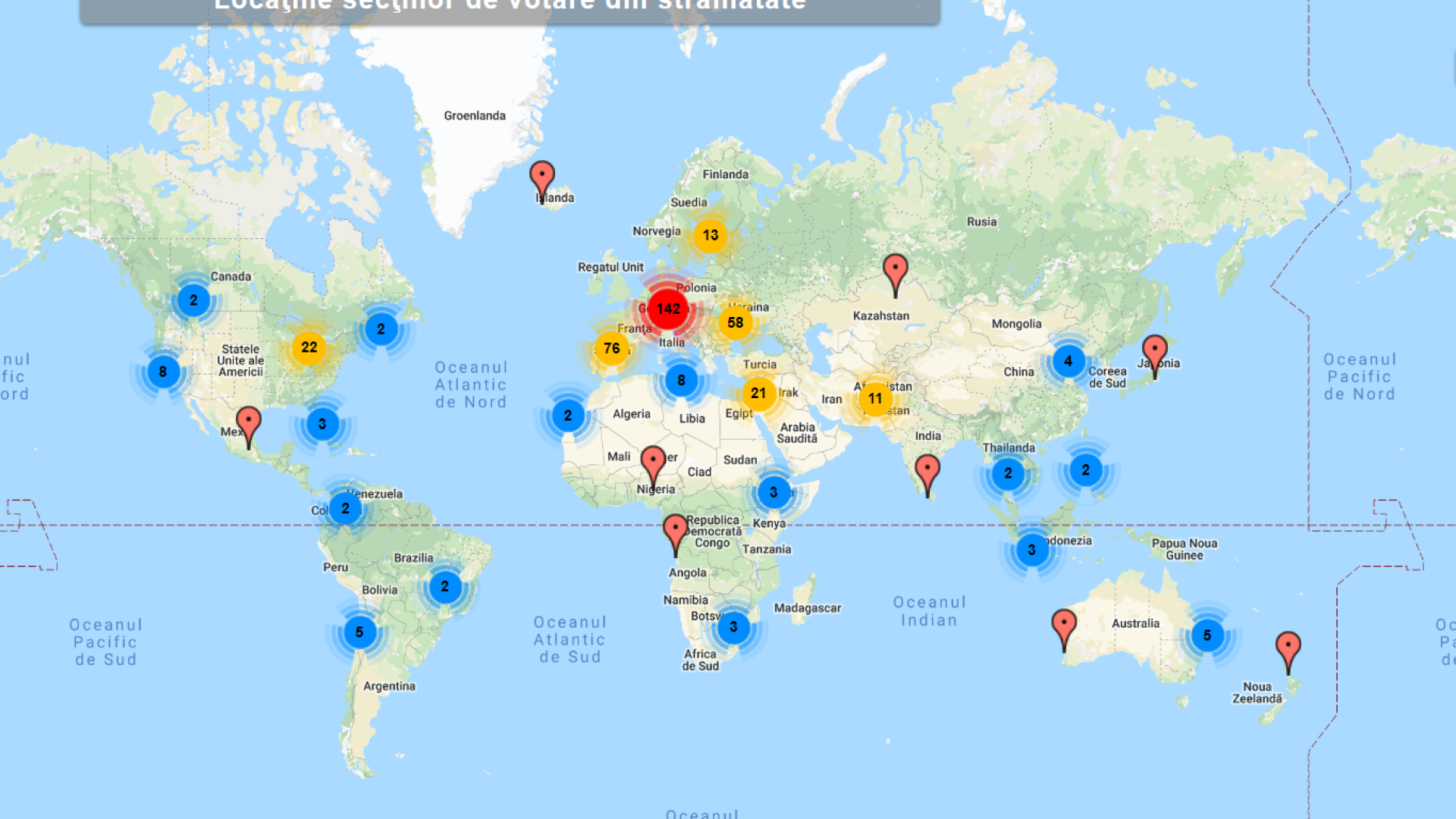 E.U. YES LA VOT. Harta interactivă cu secțiile de votare din străinătate