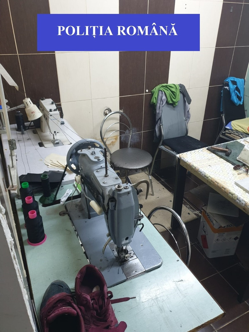 Două fabrici de încăltăminte contrafăcută, descoperite de polițiști la Jilava
