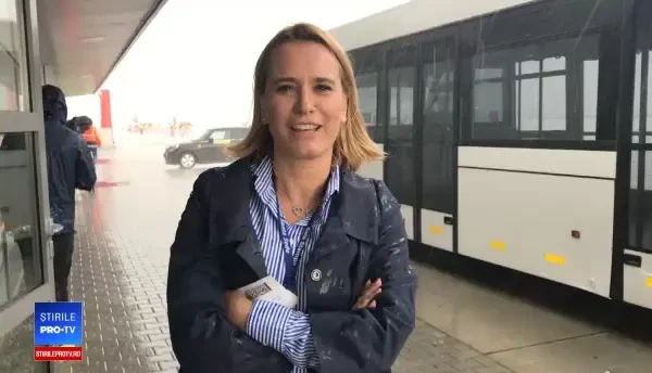 Ploua torential la Sibiu, locul de unde Papa va pleca din Romania