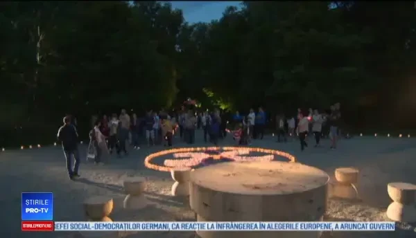 Spectacol impresionant de lumini la Târgu Jiu. „Peste 5.000 de gulguțe”