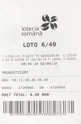biletul c&acirc;știgător loto 6/49, 2 iunie