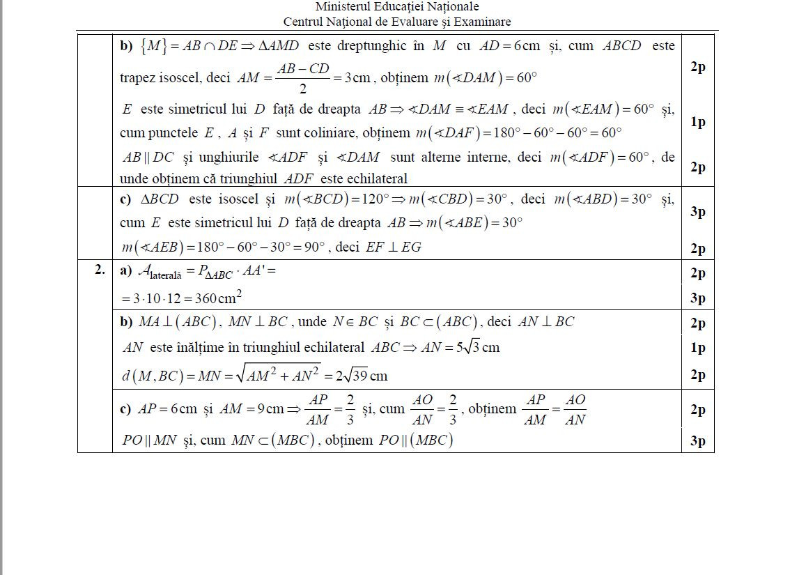 barem model matematica