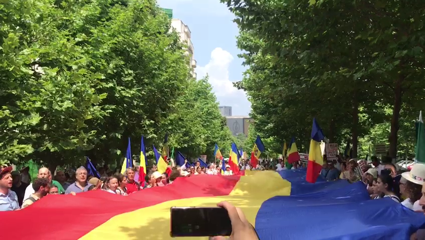 Marş în Bucureşti: ”Uniţi salvăm familia!” Momentul în care participanții spun Tatăl Nostru