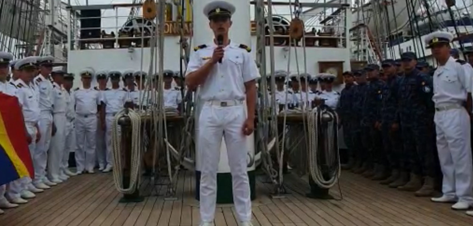 Echipajul navei-şcoală Mircea, mesaj pentru tricolorii "mici": "Hai România"