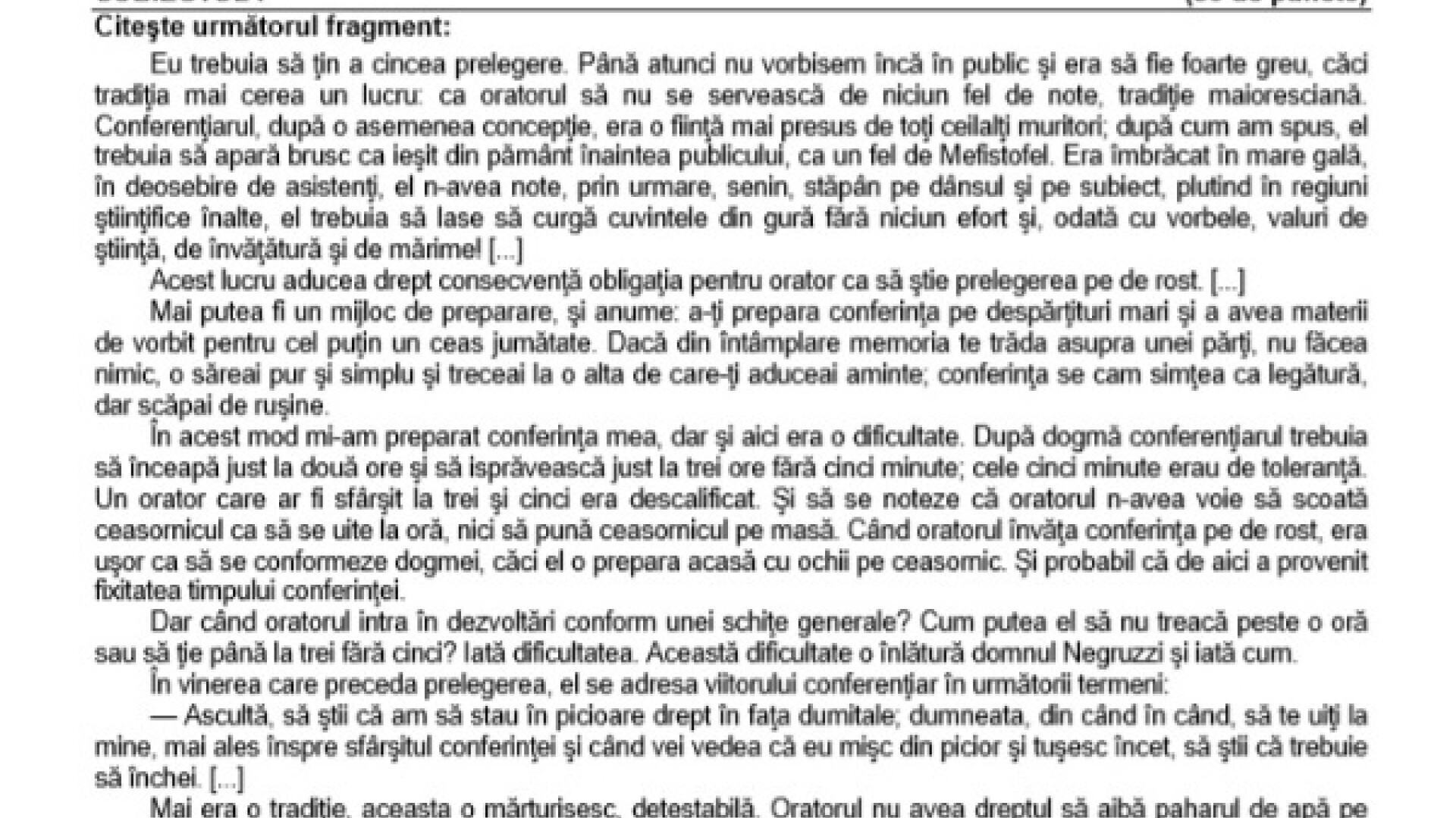 Subiecte limba rom&acirc;nă Bacalaureat 2019 - Profilul Uman