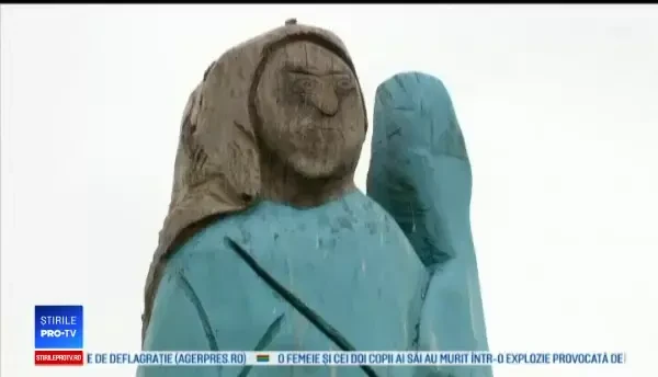Statuia bizară cu Melania Trump, sculptată cu drujba în Slovenia. Reacția localnicilor