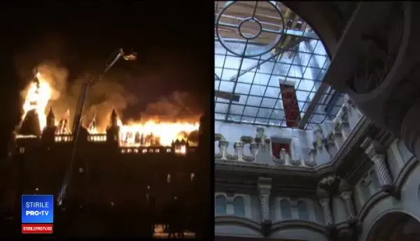 La un an de la incendiul care a mistuit Palatul Episcopal din Oradea, a fost montată turla