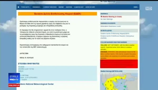 Pericolul nu a trecut pentru românii din Grecia. Nouă alertă de furtuni și ploi torențiale