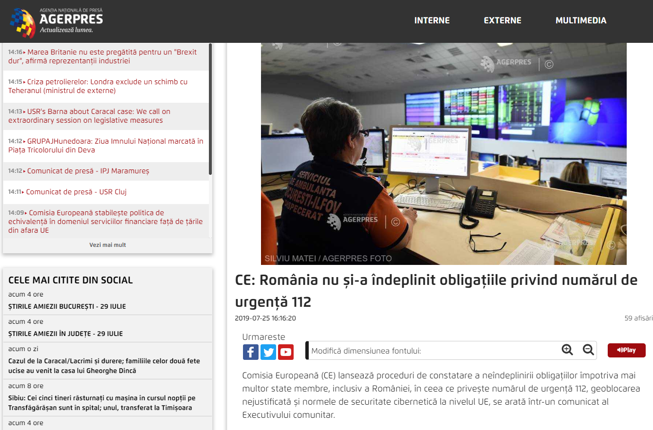 agerpres Comisia Europeana 112