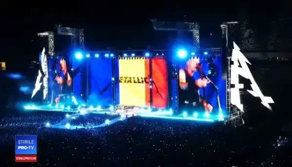 Drapelul României, pe Arena Națională, la concertul Metallica