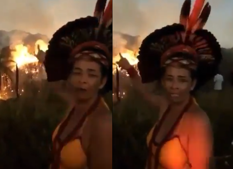 Reacția unei indigene, când vede Pădurea Amazoniană în flăcări. ”Ne ucid resursele de viață”
