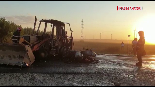 Accident oribil, lângă Constanţa, după ce un excavator a lovit o motocicletă
