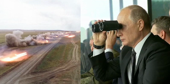 Reacția lui Putin la simularea unui război după o ”invazie teroristă” în Rusia. VIDEO