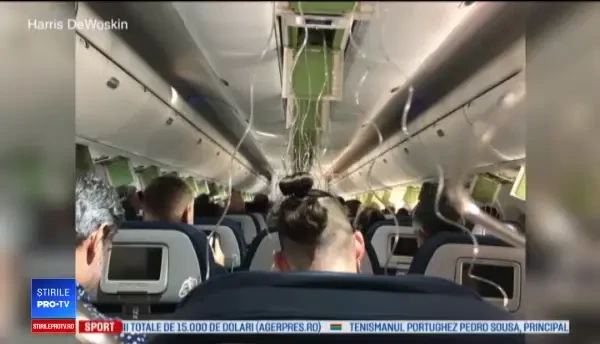 Clipe de groază pentru pasagerii unui zbor. Avionul a căzut în gol 10.000 de metri